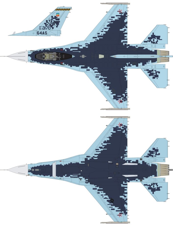 F-16C будет имитировать российский самолет в воздушных боях. 