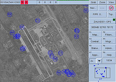 Отображение местоположения отдельных объектов (боевой и другой техники) звена бригада и ниже, при помощи средств ПО FBCB2 на фоне аэрофотоснимка